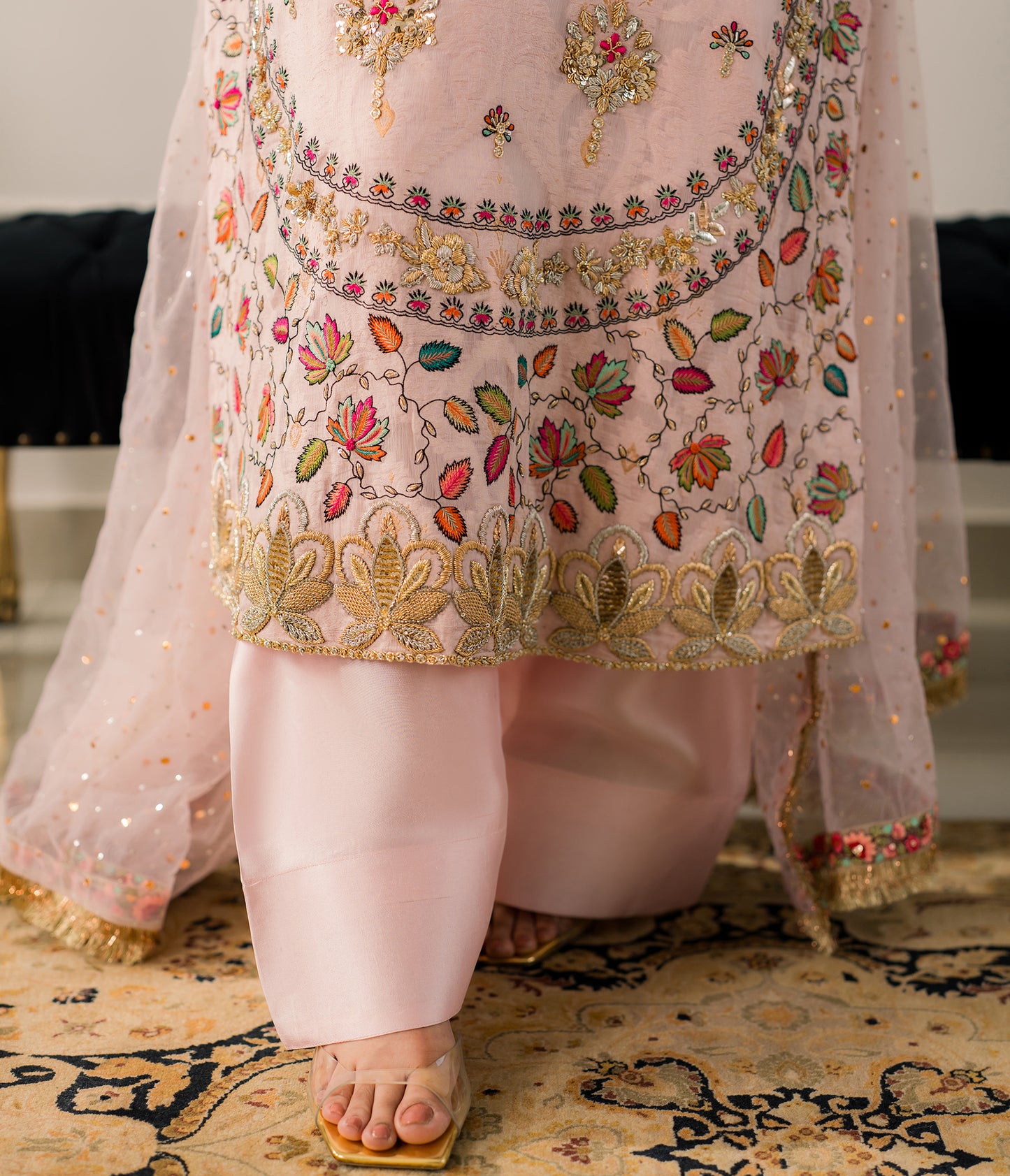 Sahar – Hand Embellished Karandi Chiffon Ensemble