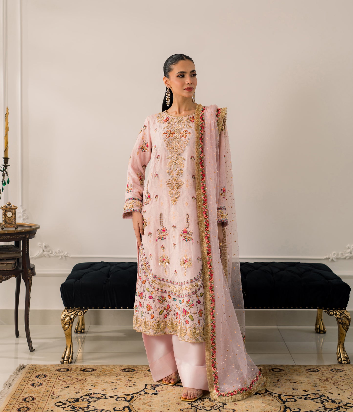 Sahar – Hand Embellished Karandi Chiffon Ensemble